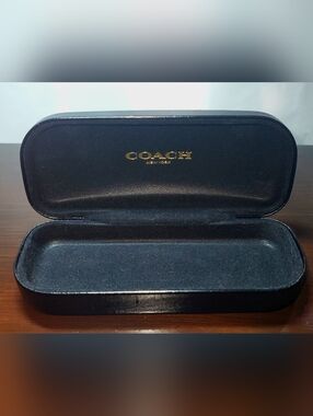 Coach Black Eyewear Case with Embossed Logo